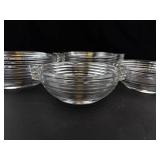 Clear Ribbed Glass Handled Bowls (Set of 4)