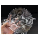 Clear Ribbed Glass Handled Bowls (Set of 4)