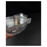 Clear Ribbed Glass Handled Bowls (Set of 4)