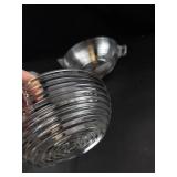 Clear Ribbed Glass Handled Bowls (Set of 4)