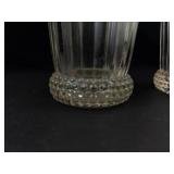 Pair of Ribbed Clear Glass Vases With Bubble Bases