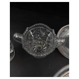 Mixed Lot of Pressed Glass Serveware & Dishes