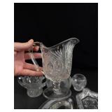 Mixed Lot of Pressed Glass Serveware & Dishes
