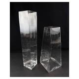 Clear Glass Vases (Lot of 2)