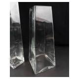 Clear Glass Vases (Lot of 2)