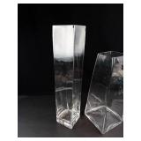 Clear Glass Vases (Lot of 2)