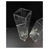 Clear Glass Vases (Lot of 2)