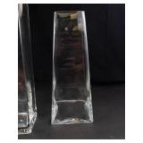 Clear Glass Vases (Lot of 2)