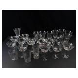 Mixed Lot Etched Glass Stemware & Tumblers