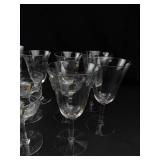 Mixed Lot Etched Glass Stemware & Tumblers