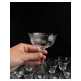 Mixed Lot Etched Glass Stemware & Tumblers