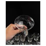 Mixed Lot Etched Glass Stemware & Tumblers