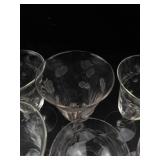 Mixed Lot Etched Glass Stemware & Tumblers