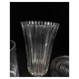 Clear Glass Vanity Tray, Vases and Plate (4 Pieces)