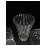 Clear Glass Vanity Tray, Vases and Plate (4 Pieces)