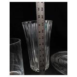 Clear Glass Vanity Tray, Vases and Plate (4 Pieces)