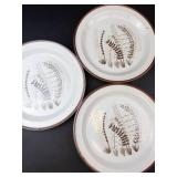 Fern Pattern Dinner Plates & Plain Plates Set of 5