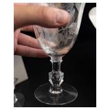 Heisey Rose Pattern Water Goblets (Lot of 6) - Chips & Cracks