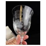 Heisey Rose Pattern Water Goblets (Lot of 6) - Chips & Cracks