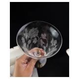 Heisey Rose Pattern Water Goblets (Lot of 6) - Chips & Cracks