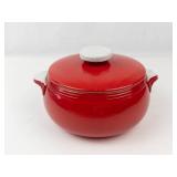 Vintage Halls Superior Kitchenware Chinese Red Covered Casserole Dish