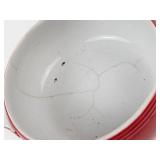 Vintage Halls Superior Kitchenware Chinese Red Covered Casserole Dish