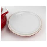 Vintage Halls Superior Kitchenware Chinese Red Covered Casserole Dish