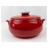 Vintage Halls Superior Kitchenware Chinese Red Covered Casserole Dish