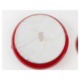 Vintage Halls Superior Kitchenware Chinese Red Covered Casserole Dish