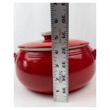 Vintage Halls Superior Kitchenware Chinese Red Covered Casserole Dish