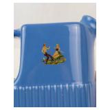 Blue Ceramic Pitcher With Dancers Decal