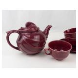 Vintage Hall Teapot With 4 Cups & Saucer