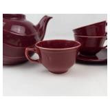 Vintage Hall Teapot With 4 Cups & Saucer