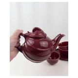Vintage Hall Teapot With 4 Cups & Saucer