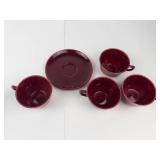 Vintage Hall Teapot With 4 Cups & Saucer