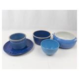 Blue Stoneware & Pottery Mixed Lot