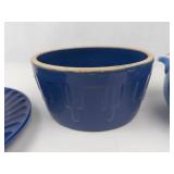 Blue Stoneware & Pottery Mixed Lot