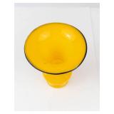 Yellow Art Glass Vase