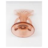 Vintage Pink Depression Glass Fan Vase