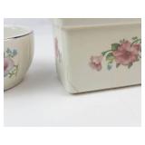 Halls Pottery Covered Bowl & Rectangle Dish (Lot of 2)