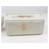 Halls Pottery Covered Bowl & Rectangle Dish (Lot of 2)