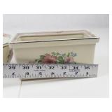 Halls Pottery Covered Bowl & Rectangle Dish (Lot of 2)