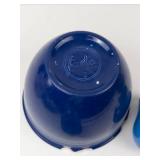 Fiesta Ware Blue Bowl, Hall Pitcher, & Salt & Pepper Shakers Mixed Lot