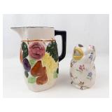 Vintage Blue Ridge Southern Potteries Chick Pitcher & Fruit Pitcher Mixed Lot