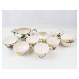 Blue Ridge Hand-Painted Teacups, Creamers & Serving Pieces Mixed Lot