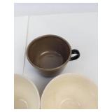 Johnson Brothers Peach Bloom Teacups, Cobalt Glass Pitcher & Candle Holders Mixed Lot