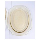 Vintage Federal Glass Amber Madrid Oval Platters (Lot of 2)