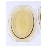 Vintage Federal Glass Amber Madrid Oval Platters (Lot of 2)