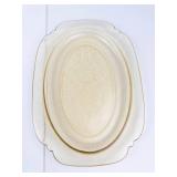 Vintage Federal Glass Amber Madrid Oval Platters (Lot of 2)