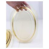 Vintage Federal Glass Amber Madrid Oval Platters (Lot of 2)